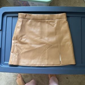 Aritzia Brown Leather Mini Skirt